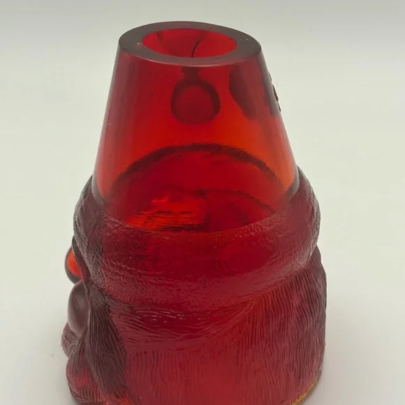 Vintage Fenton Old Santa Claus Amberina / Ruby Glass Fairy Lamp SHADE ONLY - Picture 4 of 8
